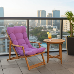 Katlanabilir Ahşap Sezlong Sandalye | Minderli Konfor ve Şıklık | Armut Koltuk Al