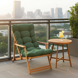 Katlanabilir Ahşap Sezlong Sandalye | Minderli Konfor ve Şıklık | Armut Koltuk Al