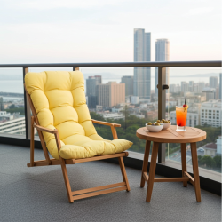 Katlanabilir Ahşap Sezlong Sandalye | Minderli Konfor ve Şıklık | Armut Koltuk Al