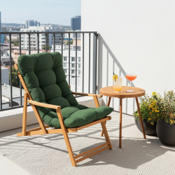 Katlanabilir Ahşap Sezlong Sandalye | Minderli Konfor ve Şıklık | Armut Koltuk Al