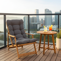 Katlanabilir Ahşap Sezlong Sandalye | Minderli Konfor ve Şıklık | Armut Koltuk Al